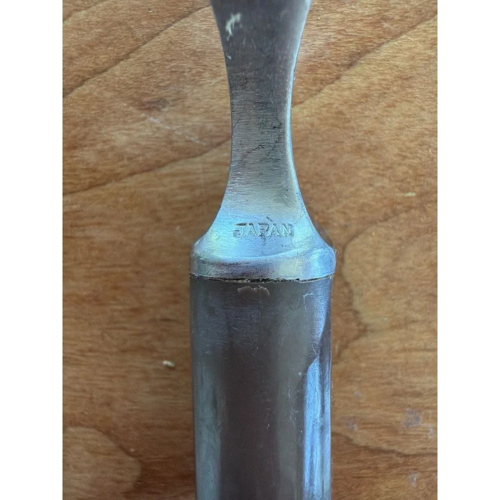 Mid-Century Modern Teak bakelite Handle Stainless Steel Carving Fork Japan‎
